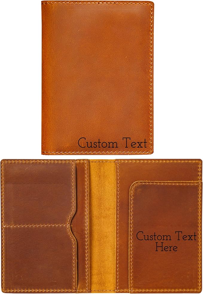 HIFA Personalized Leather Passport Holder, Handmade Passport Cover by HIFA