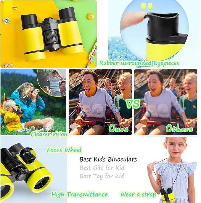 Kids Binoculars Best Gifts for 3-12 Years Boys Girls High-Resolution Optics - Image 4