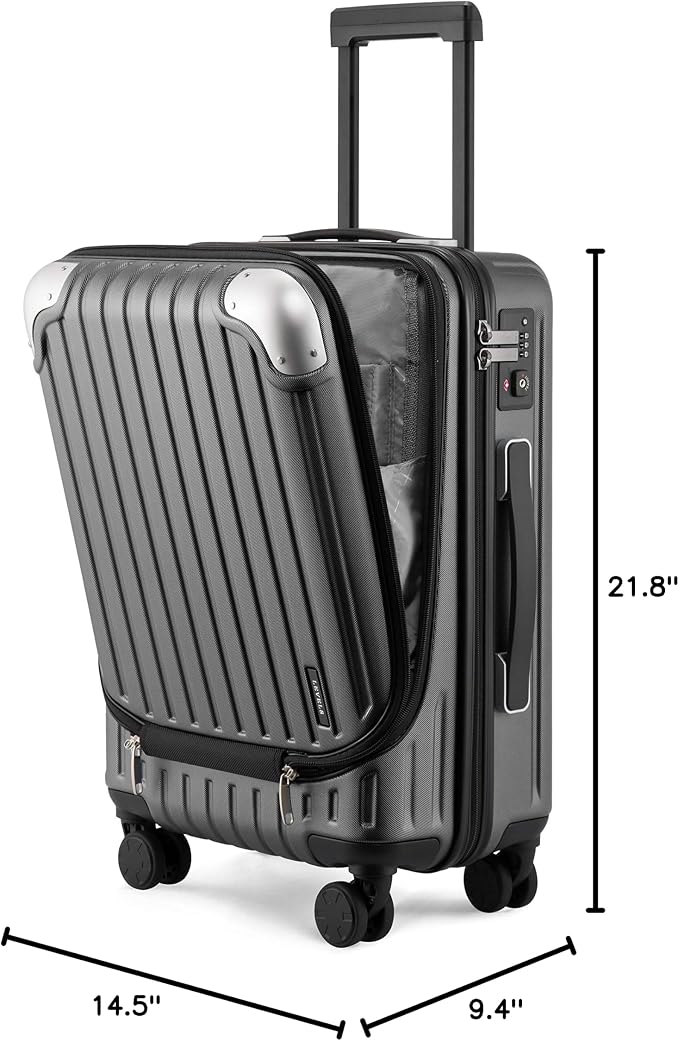 LEVEL8 Grace Carry on Luggage 22x14x9 Airline Approved, 20 Inch Hard Shell - Image 9