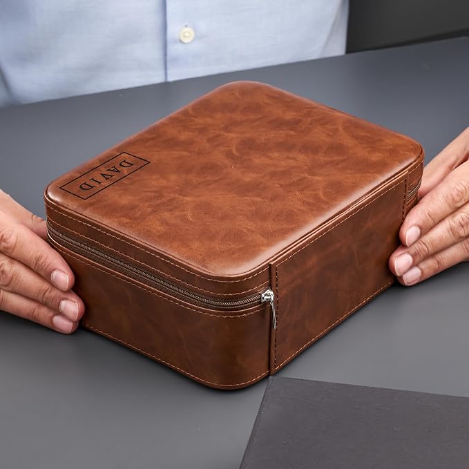 Awesometik Luxury Travel PU Leather Watch Case. Watch Storage Organizer. Watch - Image 8