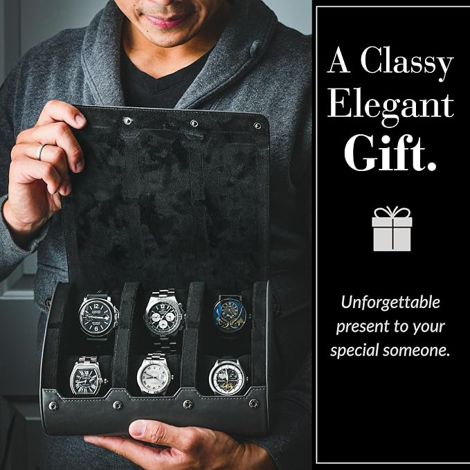 Watch cases for men 6 slot travel case organizer - Image 3