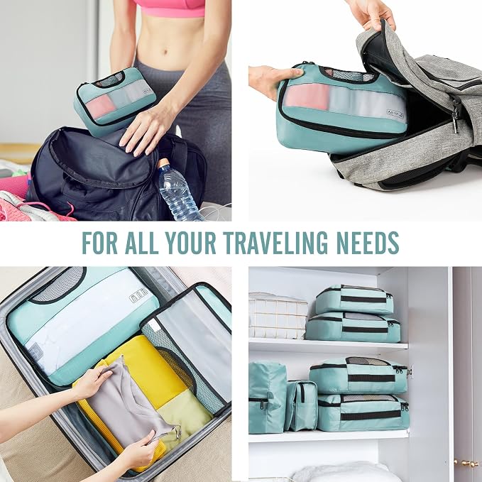 Veken 8 Set Packing Cubes for Travel Essentials, Suitcase Organizer Bags in 4 - Image 7