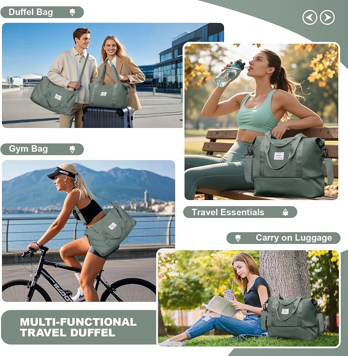 Travel Duffel Bag, Sports Tote Gym Bag, Shoulder Weekender Overnight Bag - Image 7