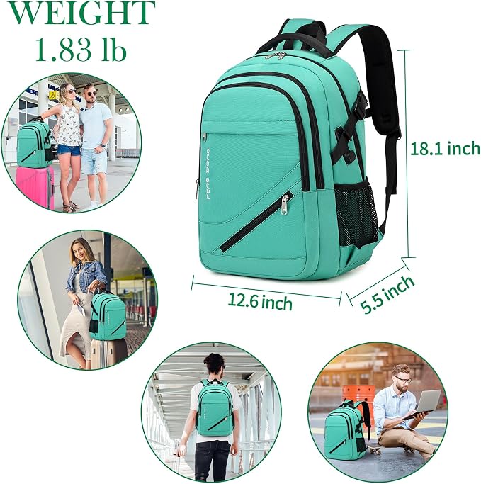 FENGDONG 17.3 inch Large Laptop Backpack Durable Waterproof Travel College - Image 2