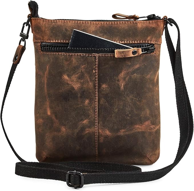 Crossbody Sling Bag for Women Small Real Leather Purse Vintage Travel Crossover - Image 5