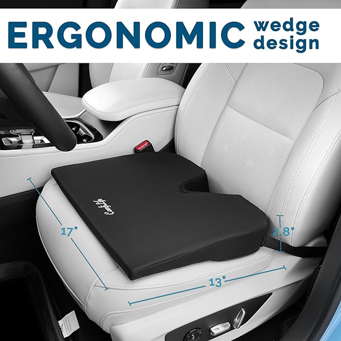 ComfiLife Car Seat Cushion–Premium Wedge 100% Polyurethane Foam Car Cushions - Image 4