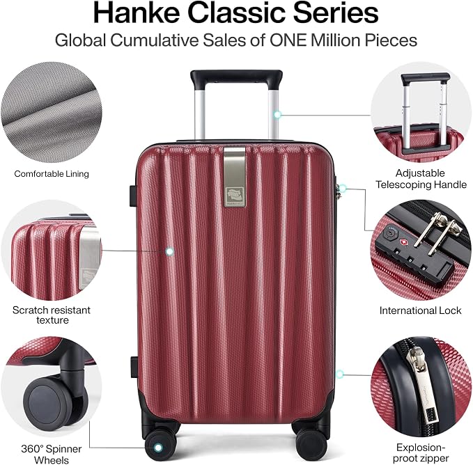 Hanke Luggage Sets 3 piece Carry On Luggage - Image 3