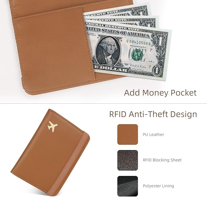 Passport Holder for Travel, Rfid Passport Cover Case, Passport Wallet Women - Image 4