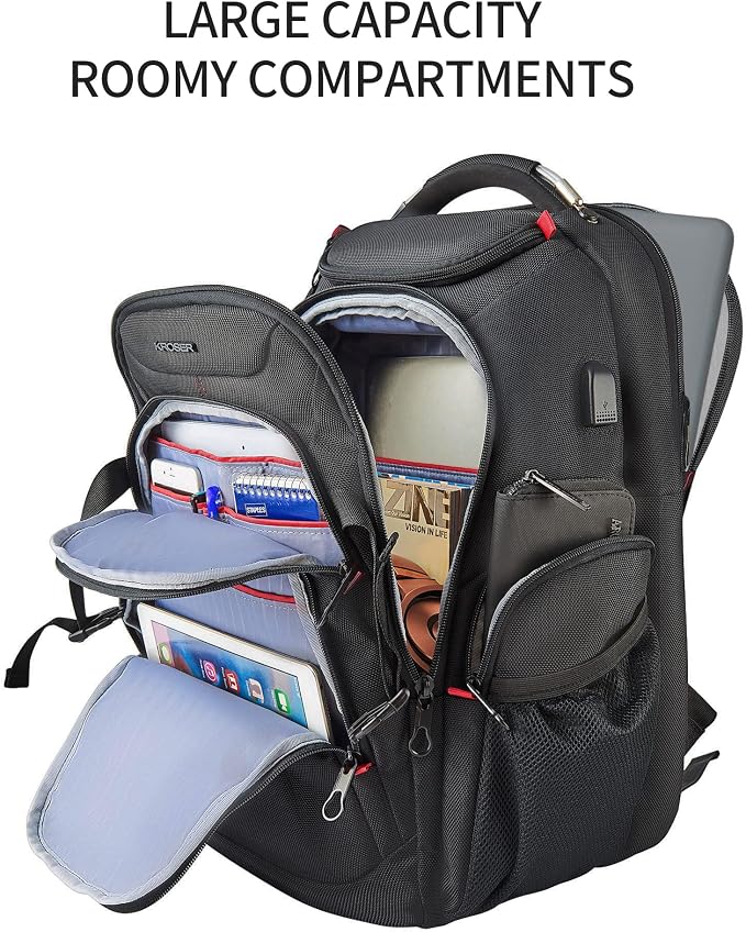 KROSER Travel Laptop Backpack 17.3 Inch XL Computer Backpack - Image 5