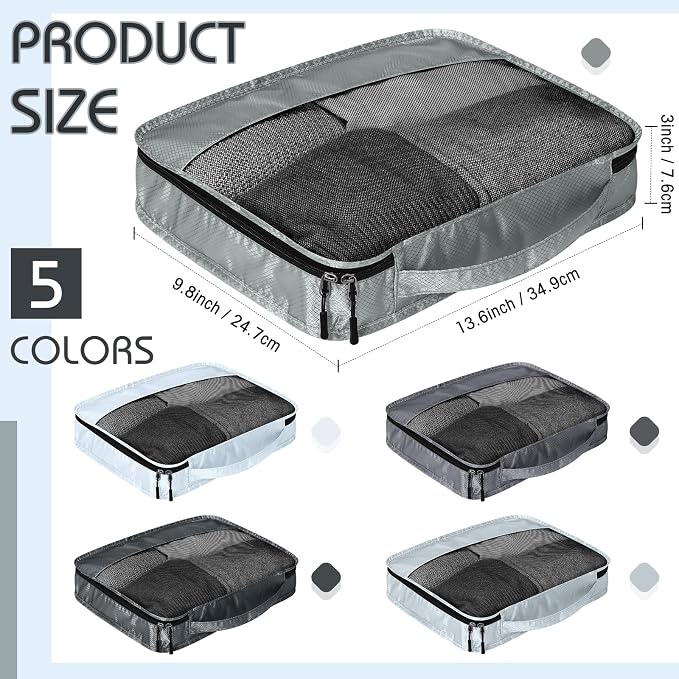 5 Pcs Packing Cubes for Suitcase Large Travel Cubes Carry on Luggage Organizer - Image 2