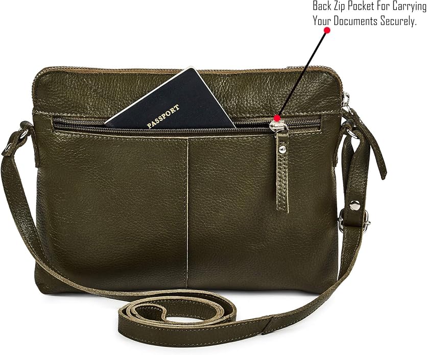 Wise Owl Accessories Small Soft Pebbled Real Leather Crossbody Handbags Purses - Image 4