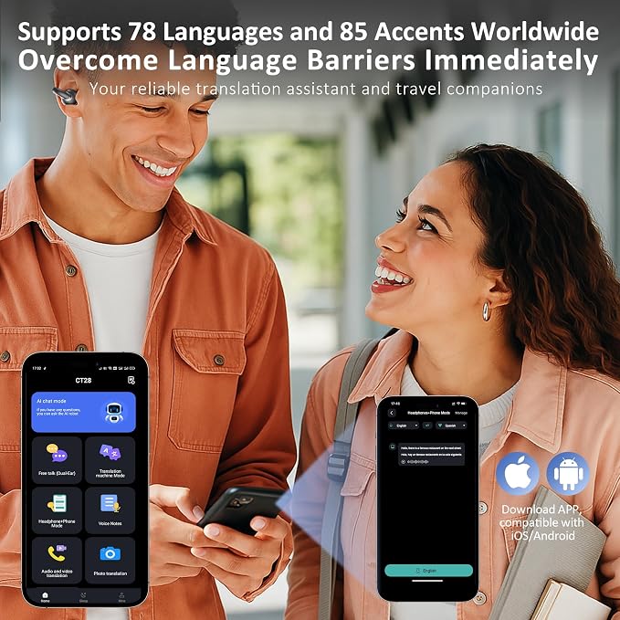 AI Language Translation Earbuds Real Time, IAMJOY Language Translator Earbuds - Image 3