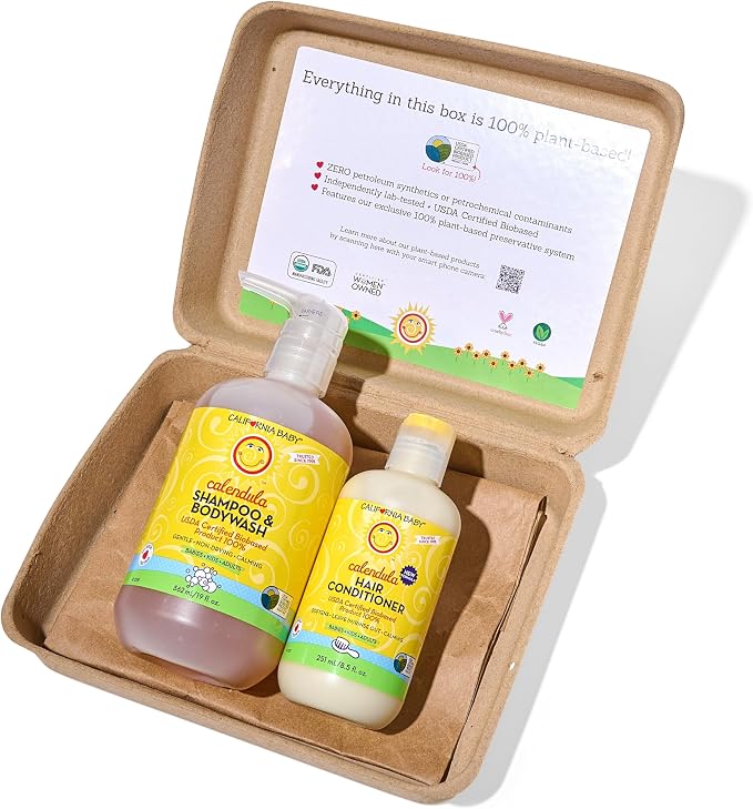 California Baby Calendula Baby Shampoo and Conditioner Set | 100% Plant-Based | - Image 2