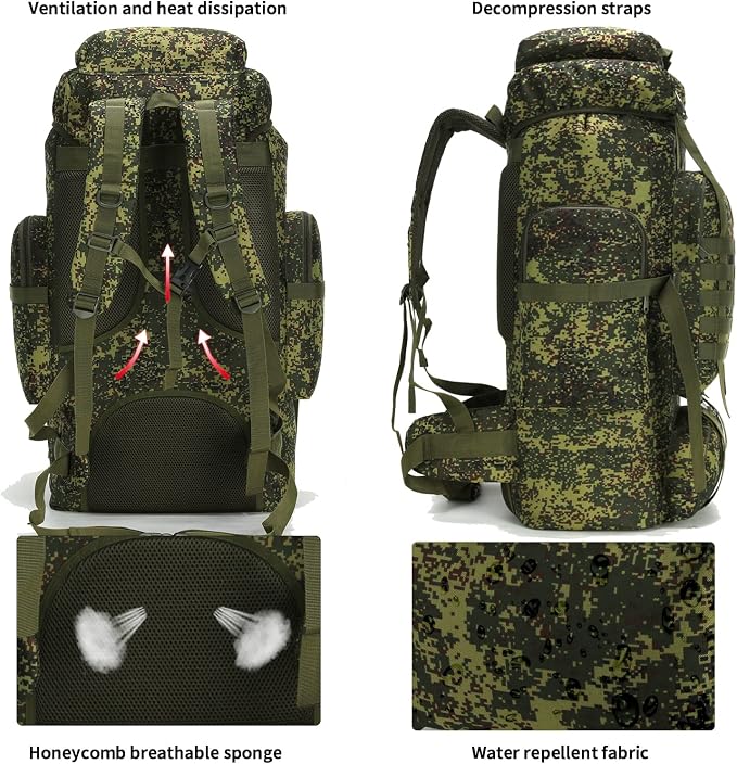 Hiking Backpack for Men 70L/100L Camping Backpack Military Rucksack Molle 3 - Image 2
