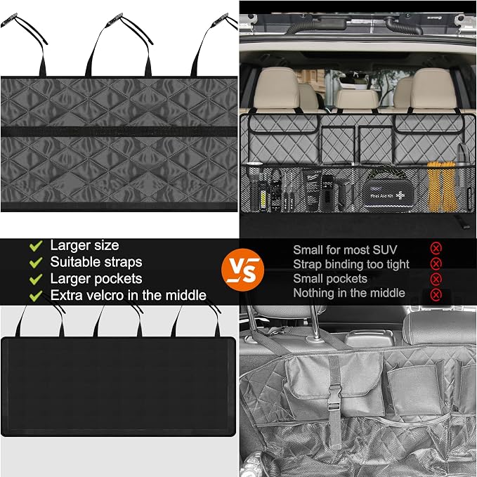 Femuar Car Trunk Organizer, Large Capacity Backseat Trunk Organizer, - Image 2