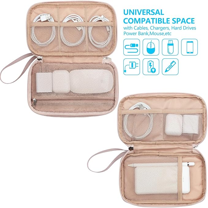 NISHEL Travel Cord Organizer Case, Double Layers Tech Electronic Bag, Essentials - Image 2