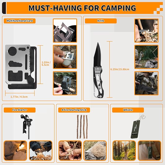Survival Kit, Gifts for Men Women Teen Boys, Emergency Kit - Image 5