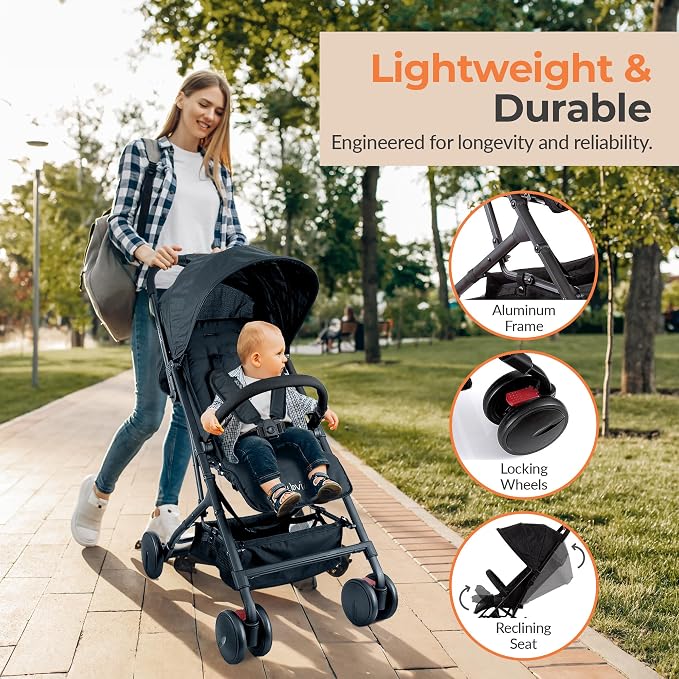 Jovial Lightweight Baby Stroller, Folding Travel Stroller - Image 5
