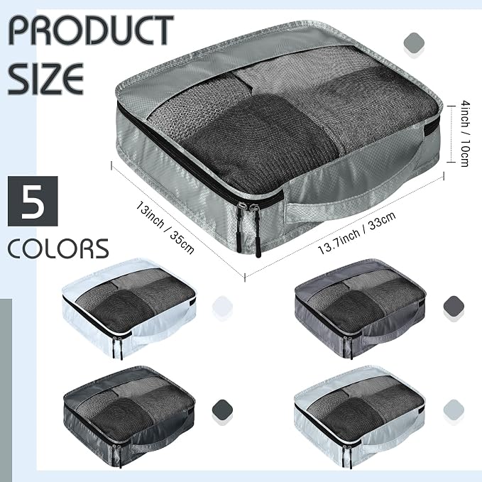 5 Pcs Packing Cubes for Suitcase Large Travel Cubes Carry on Luggage Organizer - Image 2