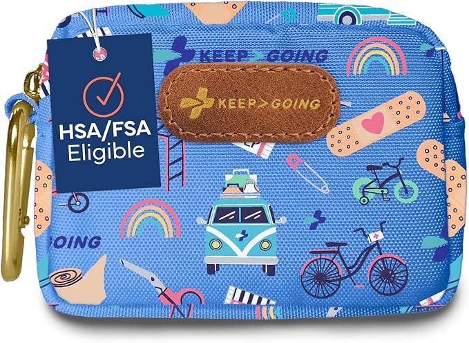 KeepGoing Small Travel First Aid Kit Kids – 60 Pc. Mini First Aid Kit by KEEP%3EGOING