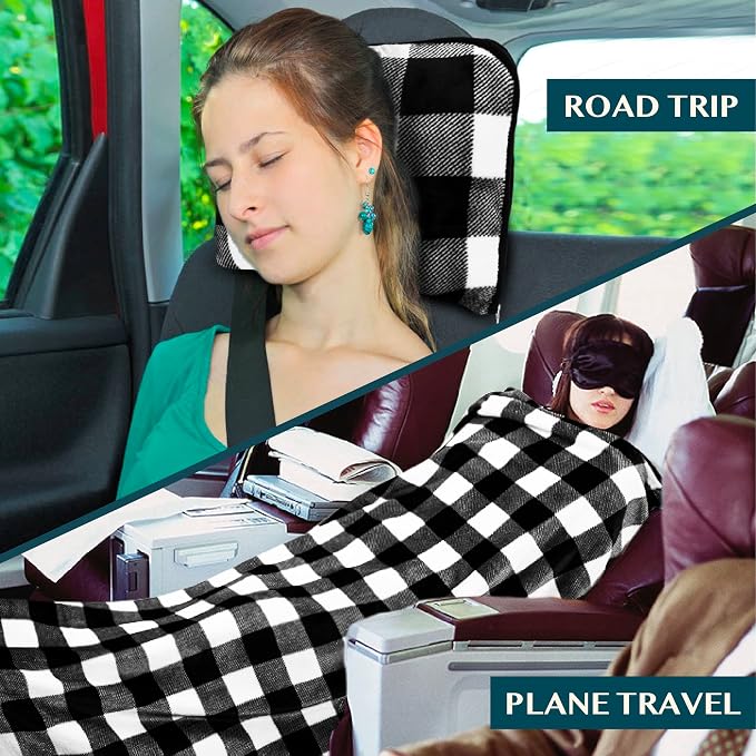 PAVILIA Travel Blanket Pillow, Soft Airplane Blanket 2-in-1 Combo Set, Plane - Image 5