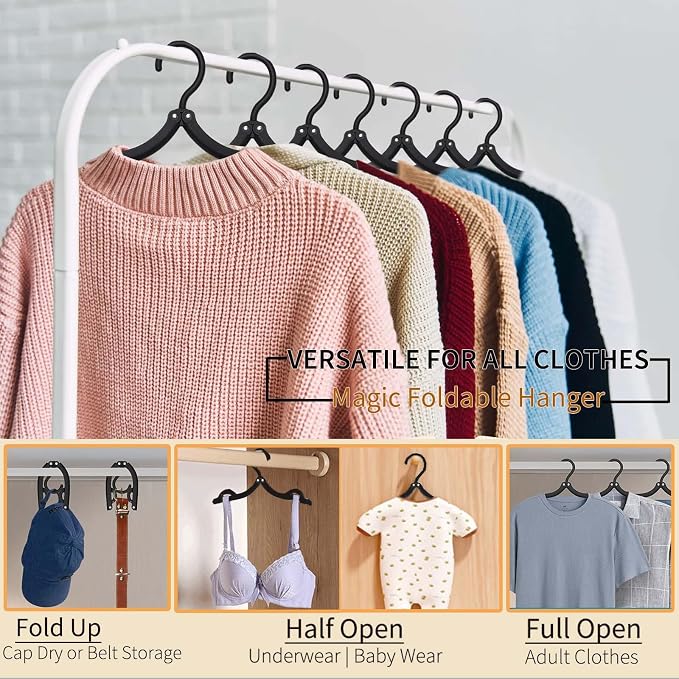 24 Pcs Black Travel Hangers Foldable - Image 4