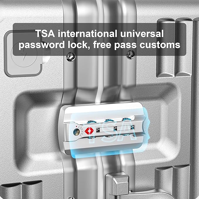 Zipperless Luggage, Polycarbonate Aluminum Hard Shell, Expandable Carry-On - Image 6