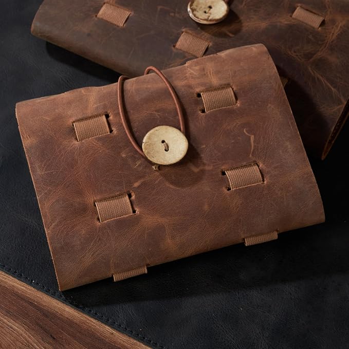 HARDISTON Custom Genuine Leather Electronic Cable Organizer Bag Handmade Travel - Image 2
