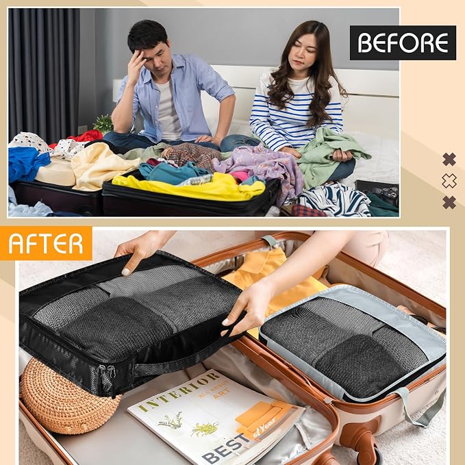 5 Pcs Packing Cubes for Suitcase Large Travel Cubes Carry on Luggage Organizer - Image 5