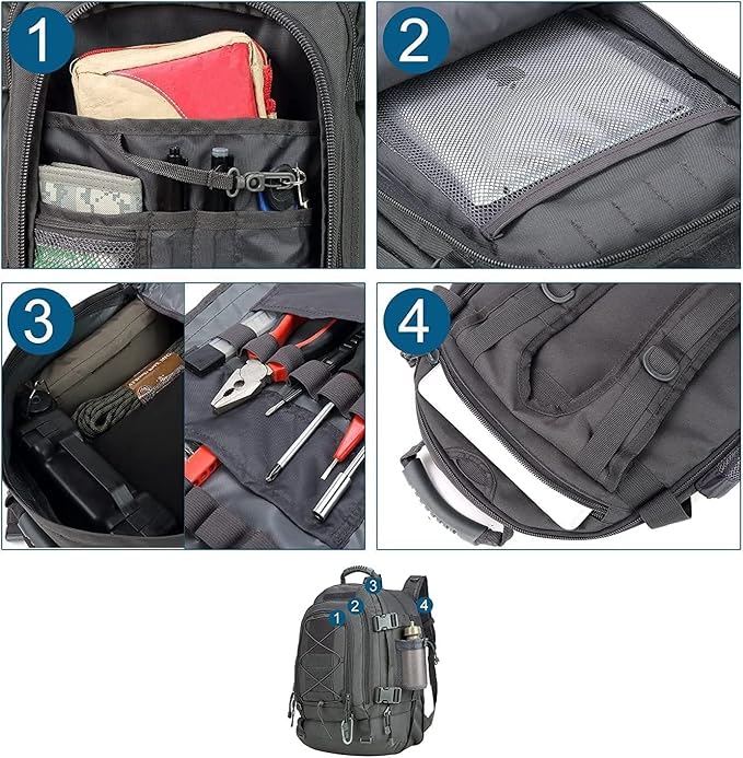 Large Tactical Backpack for Men Military Backpack - Image 3