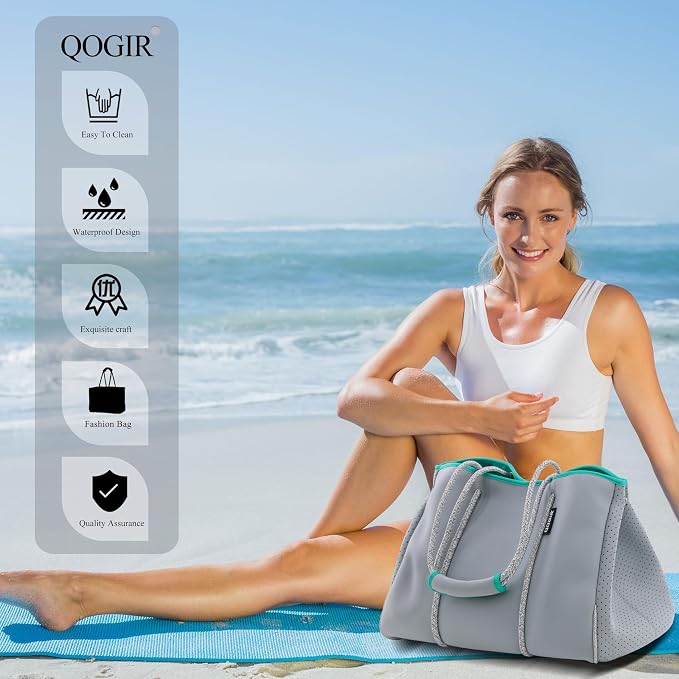 QOGiR Neoprene Multipurpose Beach Bag Tote - Image 3