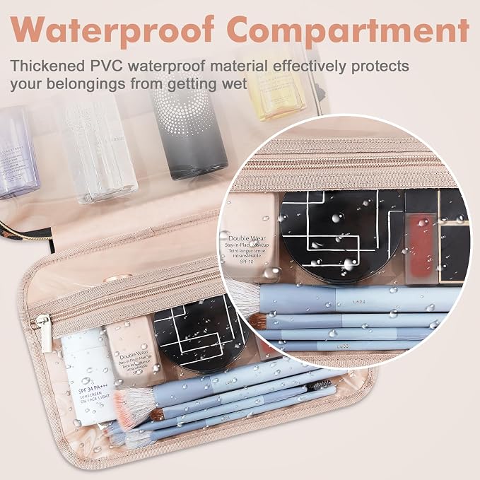 Wedama Toiletry Bag for Women, Medium Cosmetic Travel Bag, Hanging Toiletry Bag - Image 3