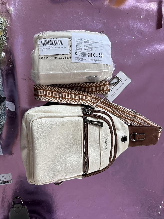 7L Sling Bag for Women Men Leather Small Sling Backpack Daypack Anti Theft - Image 9