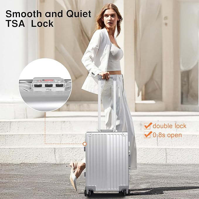 All Aluminum Carry On Luggage 22x14x9 Airline Approved，Hard Shell Carry On - Image 2