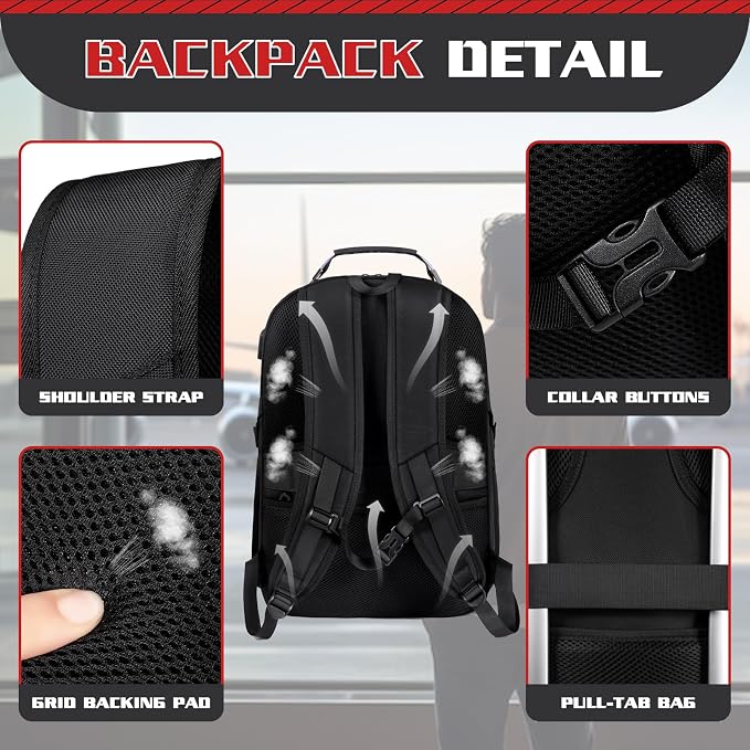 Large Travel Backpack, 50L Laptop Backpack - Image 4