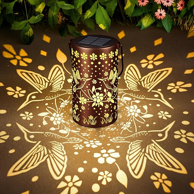 Hummingbird Solar Lanterns Outdoor Waterproof: Gardening Decor Unique Birthday by NESSTU