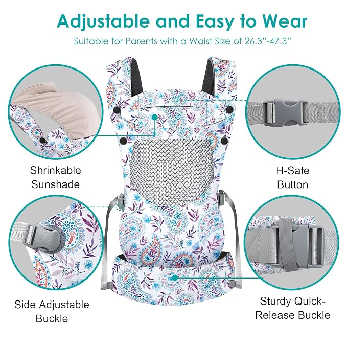 Newborn Baby Front Carrier Backpack, Toddler Baby Body Carrier, 7-66 Lbs - Image 4