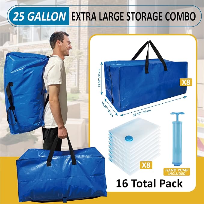 16 Pack Heavy Duty Extra Large Moving Bags - Image 2
