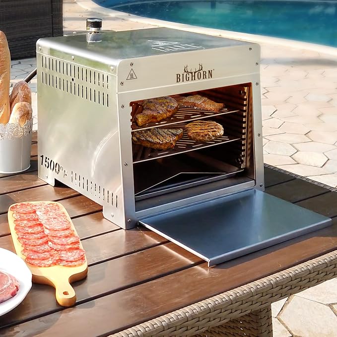 BIG HORN OUTDOORS 1500°F Small Infrared Propane Gas Grill – Portable Steak - Image 7