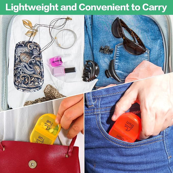 Serfeymi Weekly Travel Pill Organizer 2 Times A Day AM PM Upgraded Rainbow Pill - Image 6