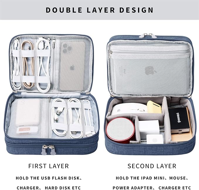 MIRLEWAIY Travel Cord Cable Organizer, Portable Electronics Accessories - Image 4