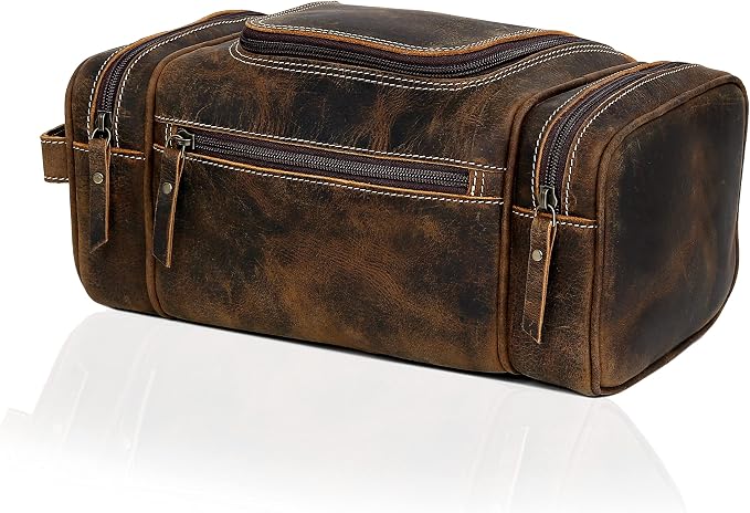 VC VINTAGE COUTURE Leather Toiletry Bag - Image 5