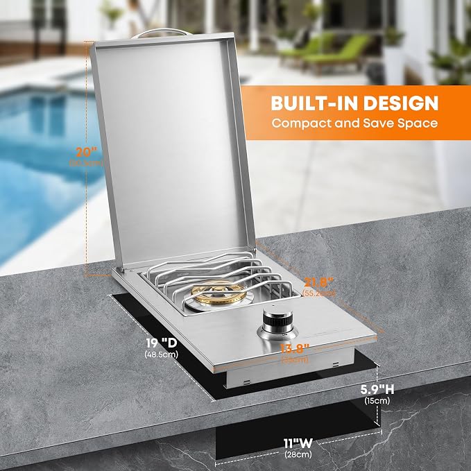 Stanbroil Built-in Stainless Steel Side Burner - Image 2