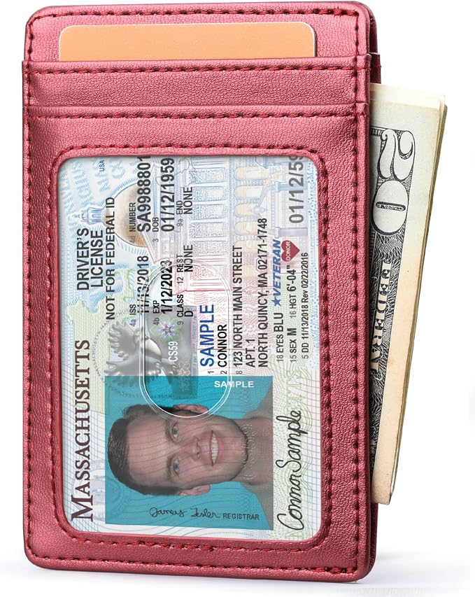 Buffway Mens Slim Wallet, Minimalist Thin Front Pocket Leather Credit Card - Image 2