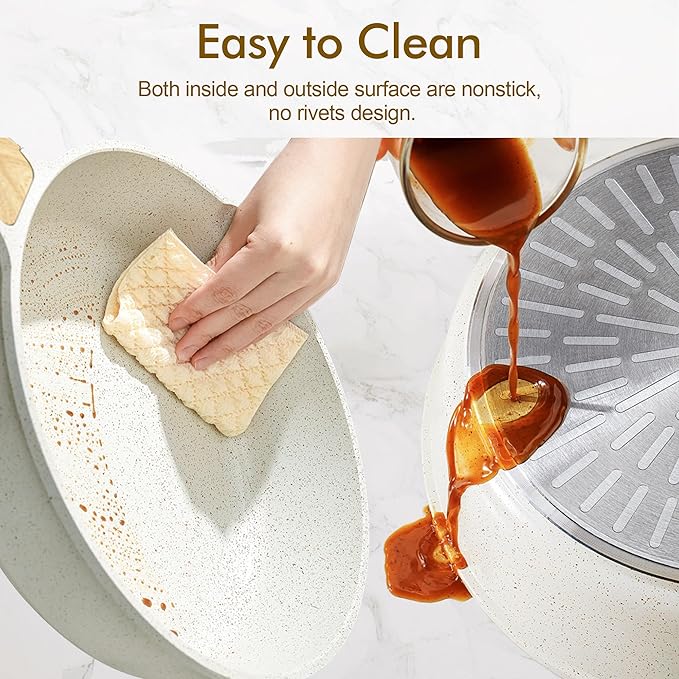 SENSARTE Nonstick Ceramic Cookware Set 13-Piece, Healthy Pots and Pans Set - Image 5