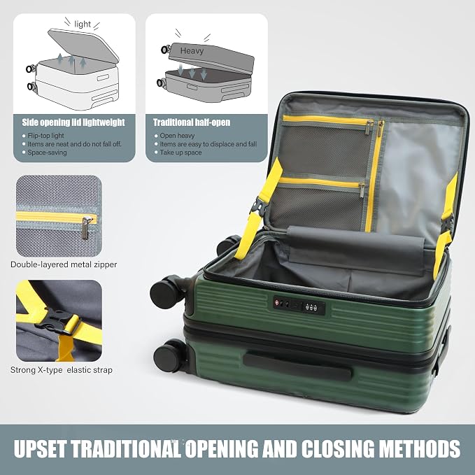 buy 0ne get 0ne free! 20 Inch Expandable Carry on Luggage PC Hard Shell TSA - Image 2