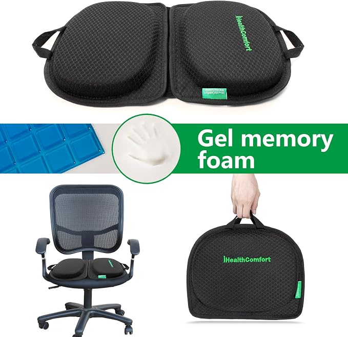 Small Travel Seat Cushion, Gel Memory Foam Seat Cushion, Supportive Butt Pillow - Image 7