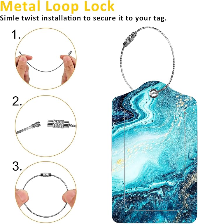 2 Pack Abstract Marble Luggage Tag - Image 3