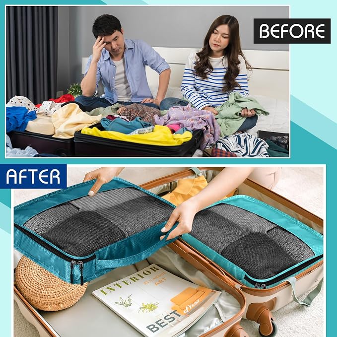 5 Pcs Packing Cubes for Suitcase Large Travel Cubes Carry on Luggage Organizer - Image 6