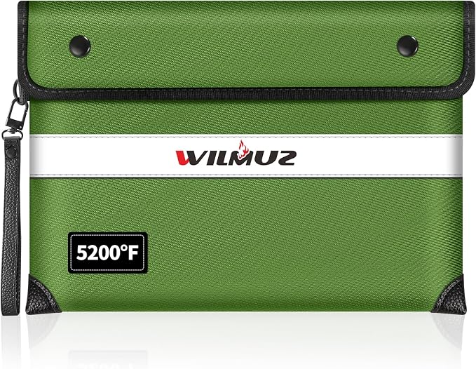 Upgraded Fireproof Document Bag 5200°F Heat Insulated, Fireproof Envelopes by Wilmuz